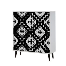 Hanah Home Multilüx Swan Armario Multiusos Blanco y Negro